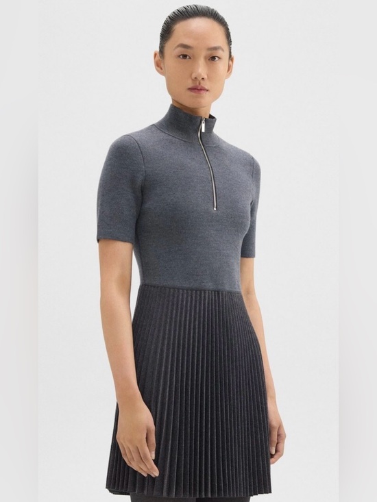 Theory Dresses & Skirts - Theory Zip-Up Combo Dress in Blended Wool Flannel size medium